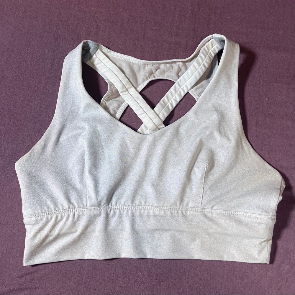 Born Primitive X-Factor High Support Sports Bra in Shimmery White - Size Small